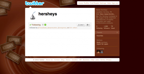 Hershey's Twitter page