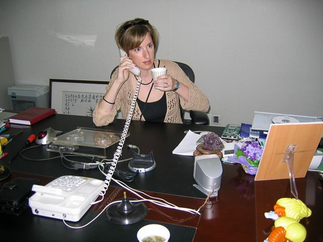 Doing my best to conduct Chinese "business"