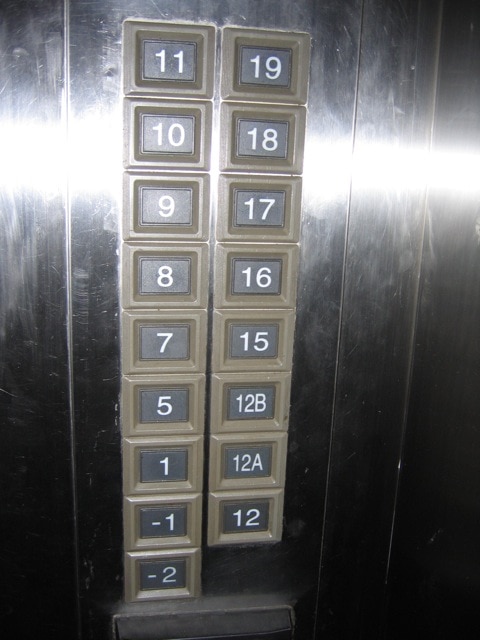 Chinese elevator buttons