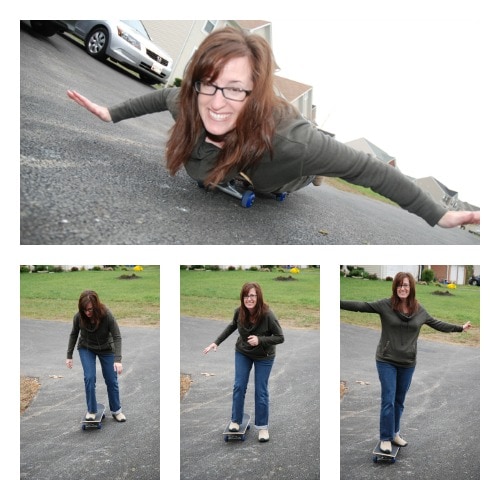 mom goes skateboarding