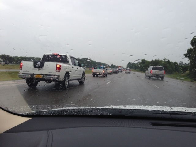 Raining on the way to Williamsburg