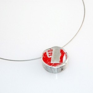 Recycled aluminum can necklac