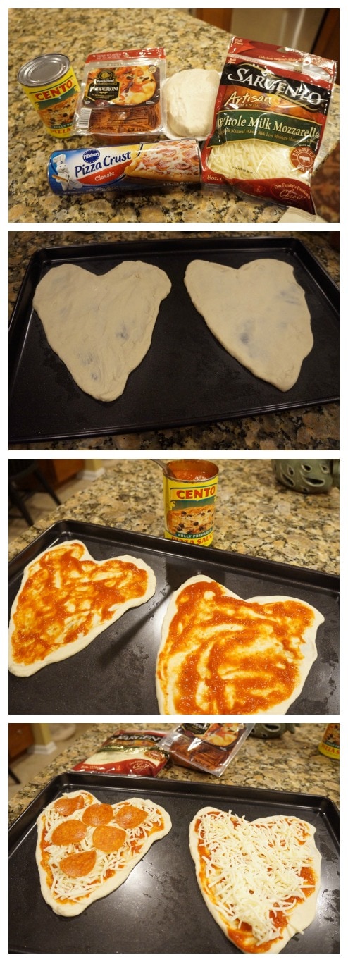 Heart-shaped pizza for Valentine's Day
