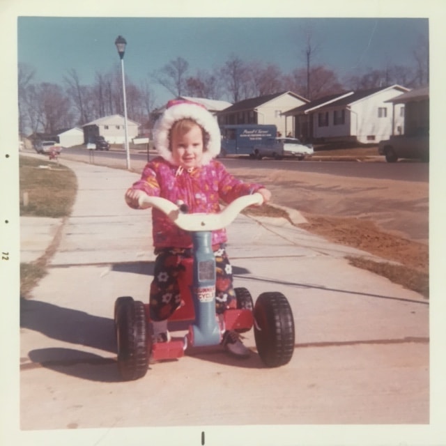 1970s little girl on trike