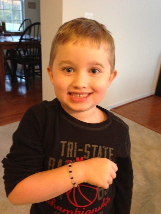 Evan and his bracelet