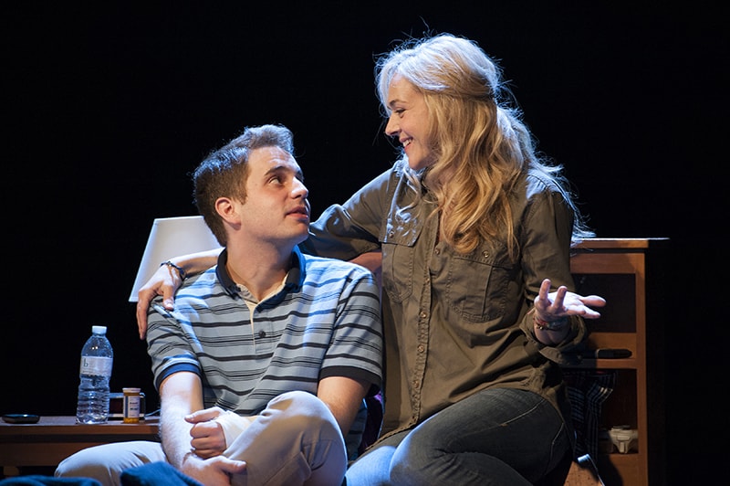 (L to R) Ben Platt as Evan and Rachel Bay Jones as Heidi in the world-premiere musical Dear Evan Hansen at Arena Stage at the Mead Center for American Theater July 10-August 23, 2015. Photo by Margot Schulman.
