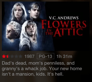 Flowers in the Attic on Netflix