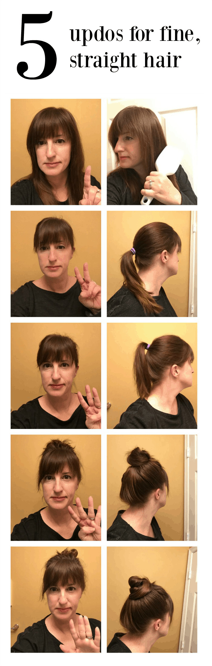 Five Updo Hairstyles for Fine Straight Hair - All Things Fadra