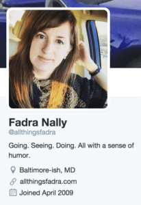 Twitter bio - All Things Fadra