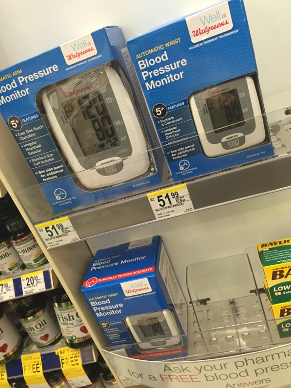Blood pressure monitors at Walgreens