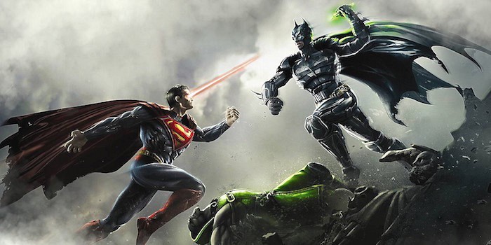 Batman v Superman fighting