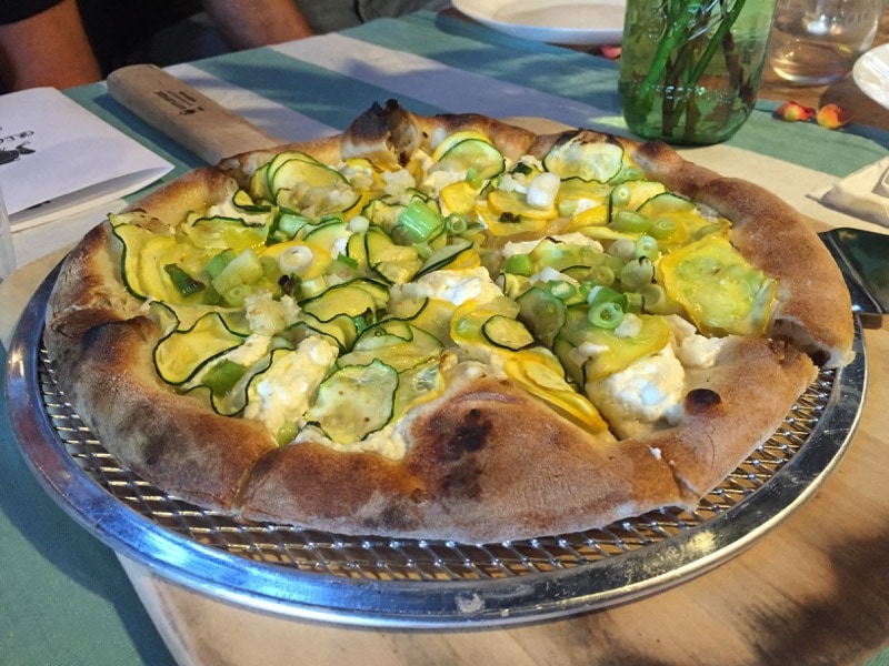 Summer Squash Pizza at Great Frogs Winery