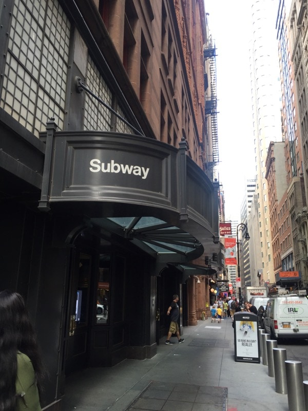 Subway stop in Lower Manhattan
