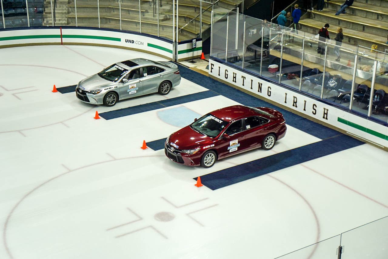 Ice driving at Notre Dame