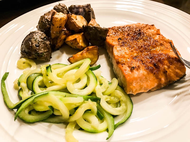Whole30 Salmon and zoodles