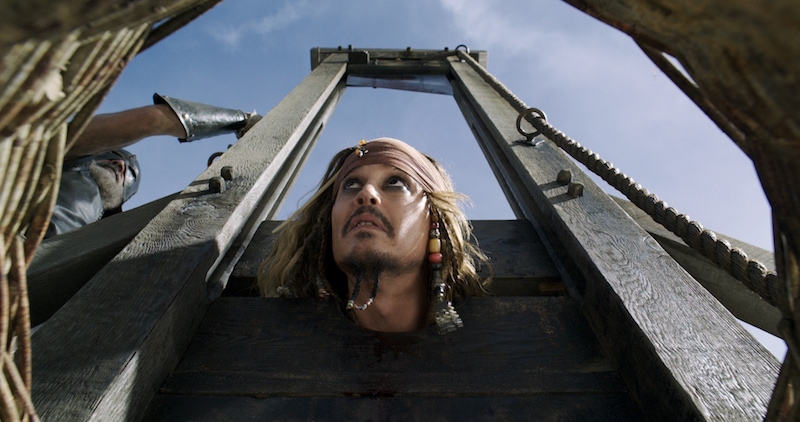 Captain Jack Sparrow learns about the guillotine