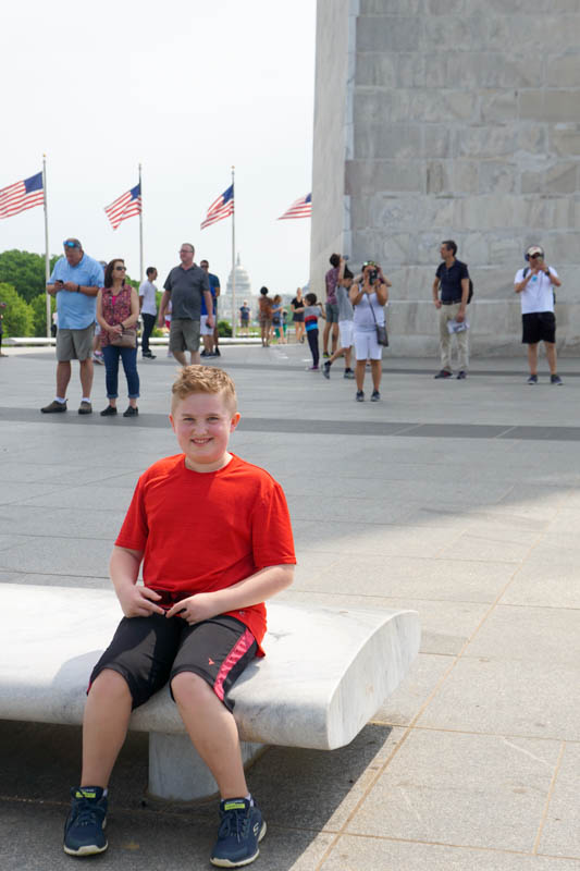 Evan at the monument