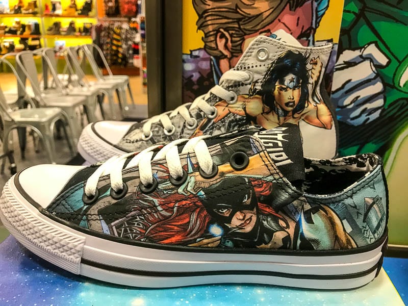 Wonder Woman and Batgirl shoes by Converse at Journeys
