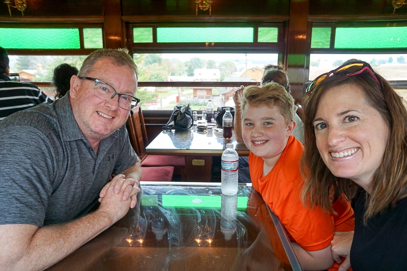 On board the dining car - Strasburg Railroad