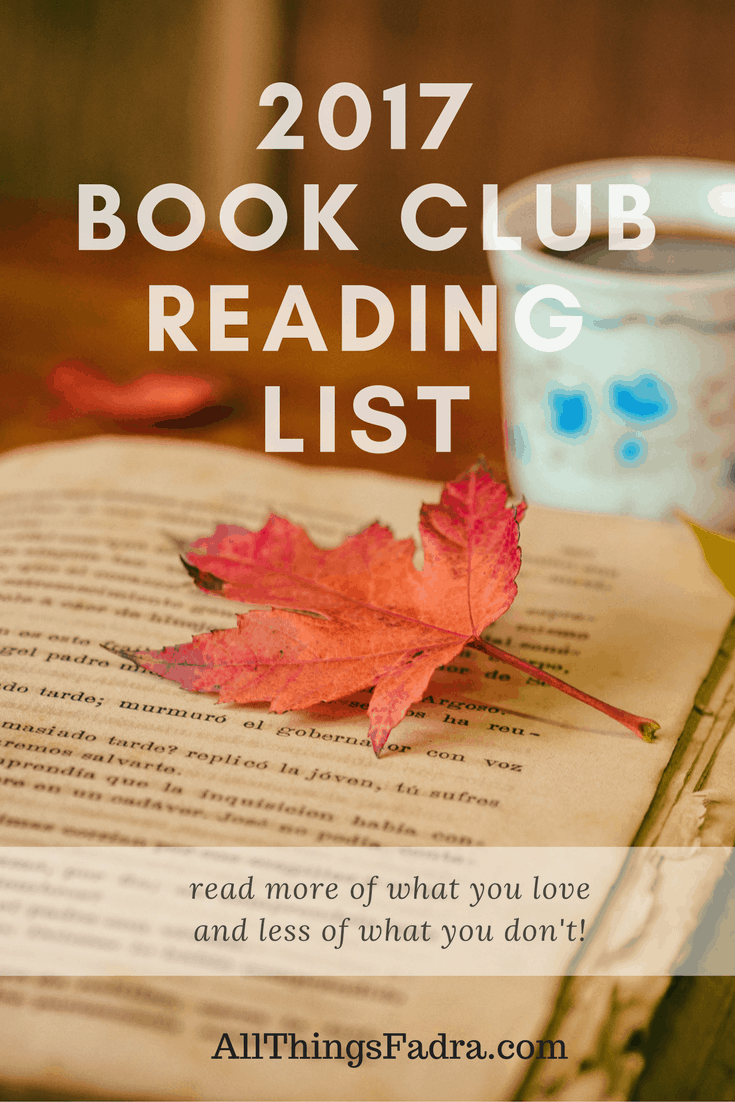 2017 Book Club reading list
