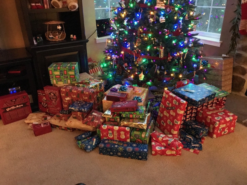 So many presents on Christmas Eve