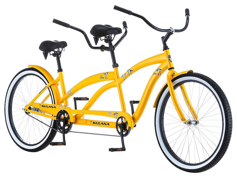 yellow bicycle built for two