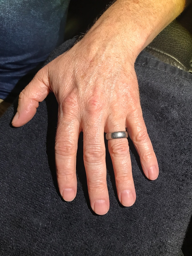 My husband's first manicure