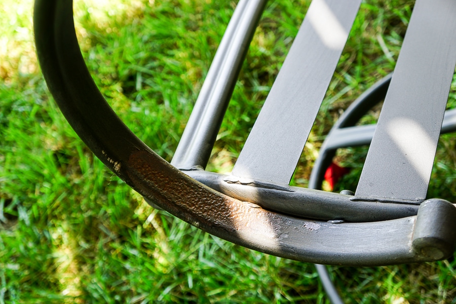 Patio furniture rust removal