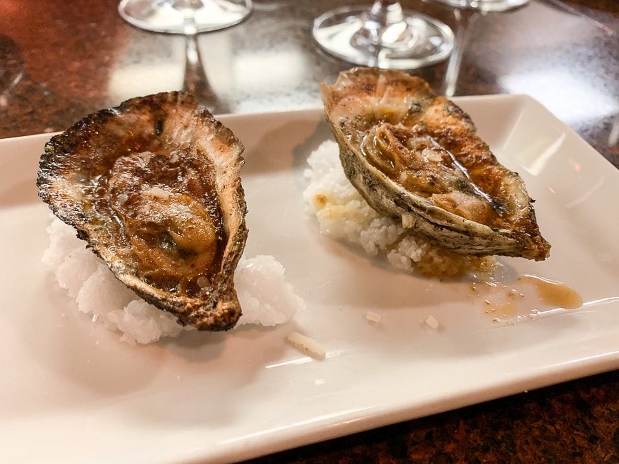 Madhouse oysters with smoked serrano butter