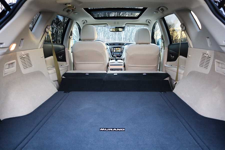 Nissan Murano cargo space with seats folded flat