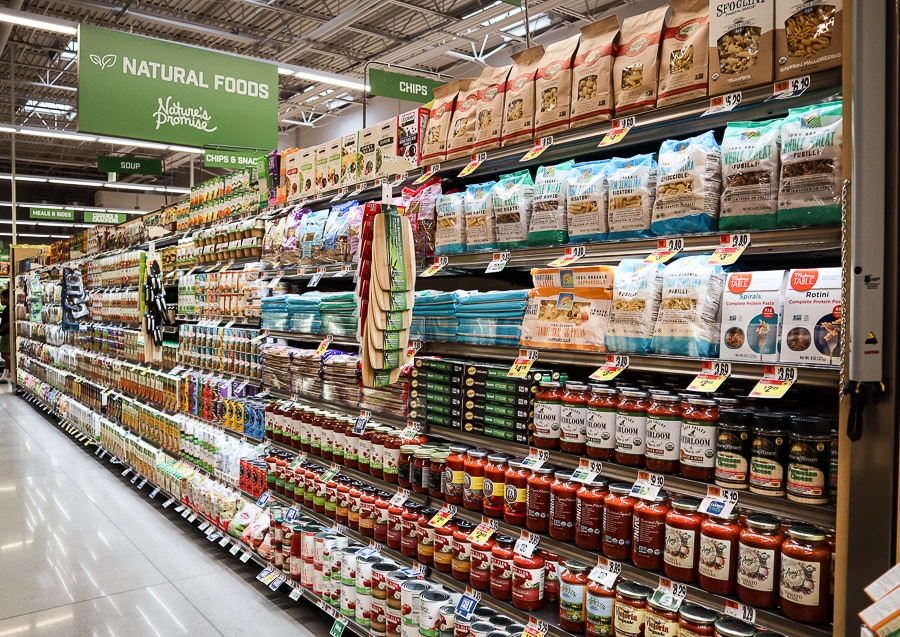 Natural foods aisle
