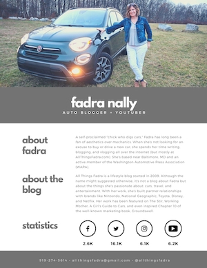 Automotive Media Kit - All Things Fadra