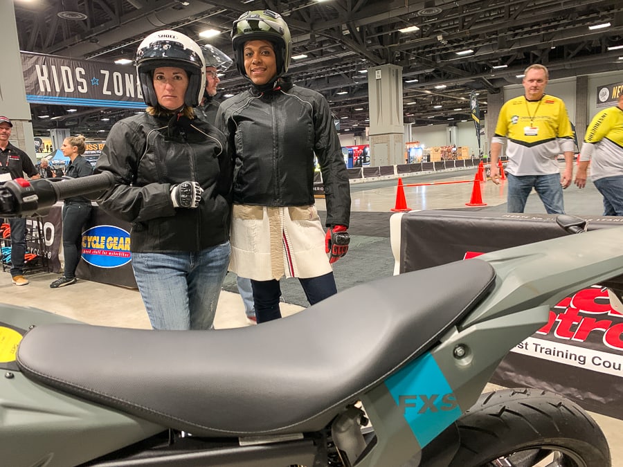 Fadra and Crystal just before they hit the "track" at Discover the Ride