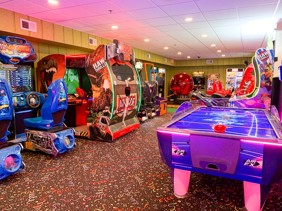 One of two arcades at Woodloch Resort