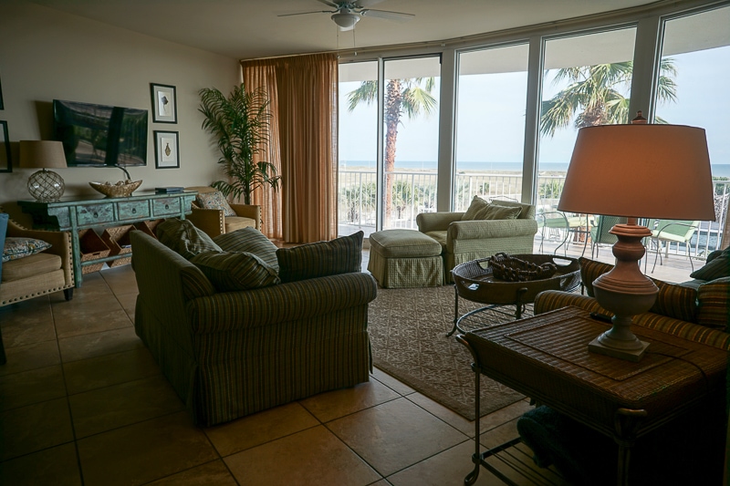 Living room at Caribe Resort condo