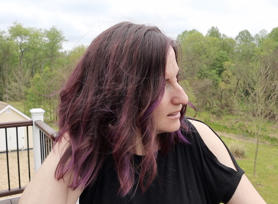 Overtone Purple for brown hair after one day