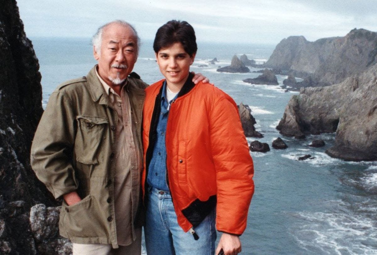 Pat Morita and Ralph Macchio