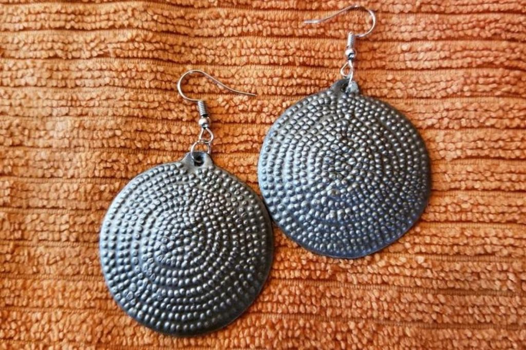 Dotted Round Medallion Earrings