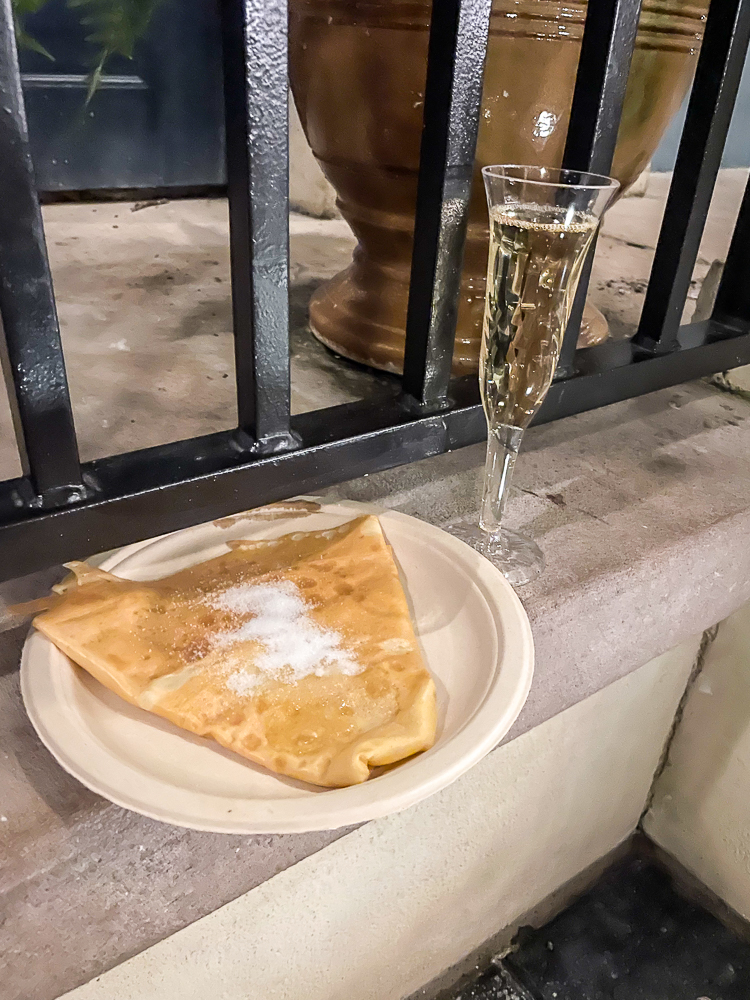 Crepes and champagne in France!