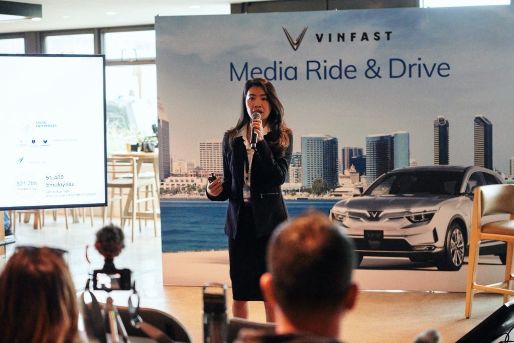 Vinfast USA CEO Van Anh Nguyen at the VF8 Media Briefing