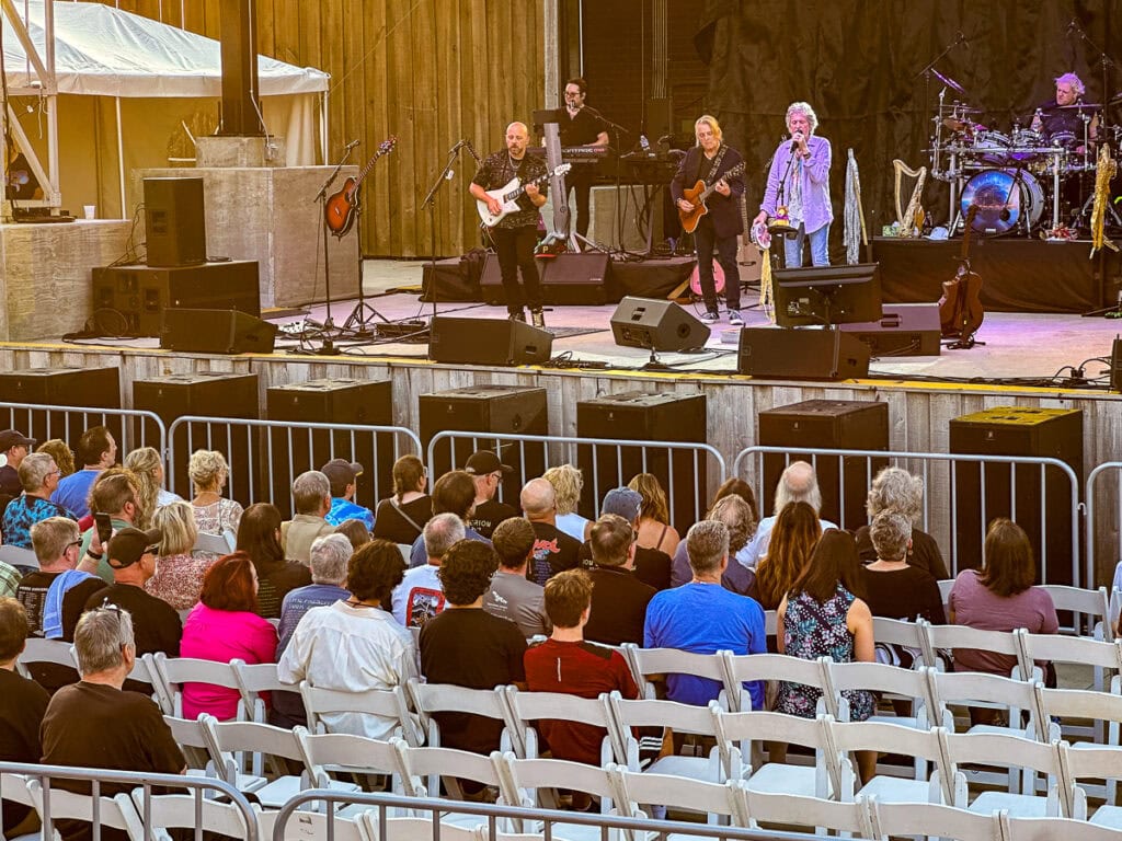 A family watches the show from the Gold Circle