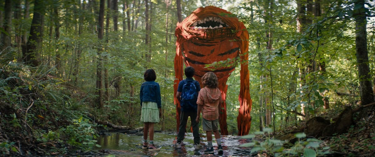 Amber, Jack, and Bowman confront one of Amber's creations; SKETCH movie, courtesy of Angel Studios