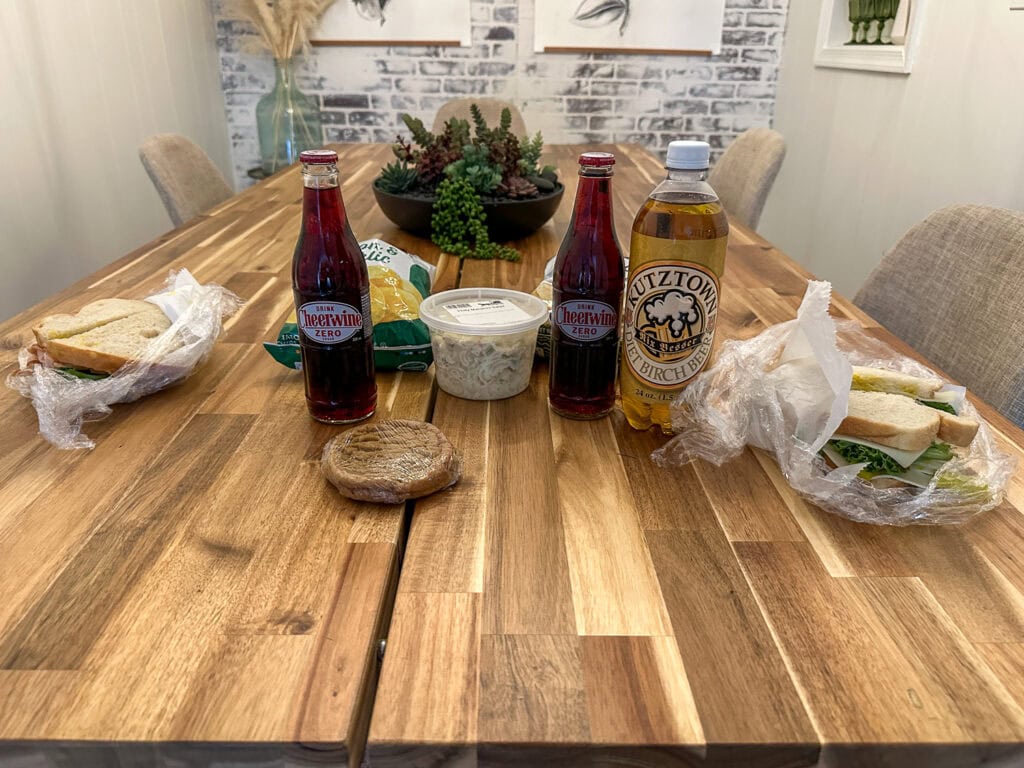 Lunch at our cottage