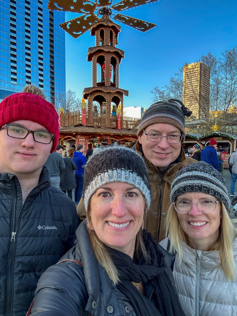 Family at Christmas Village in Baltimore
