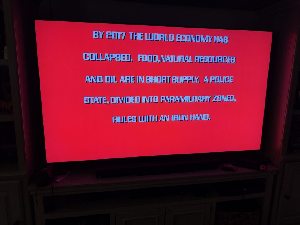 Title screen from The Running Man 1987