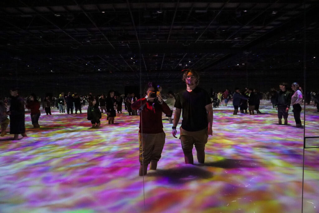 Drawing on the Water Surface Created by the Dance of Koi and People - Infinity