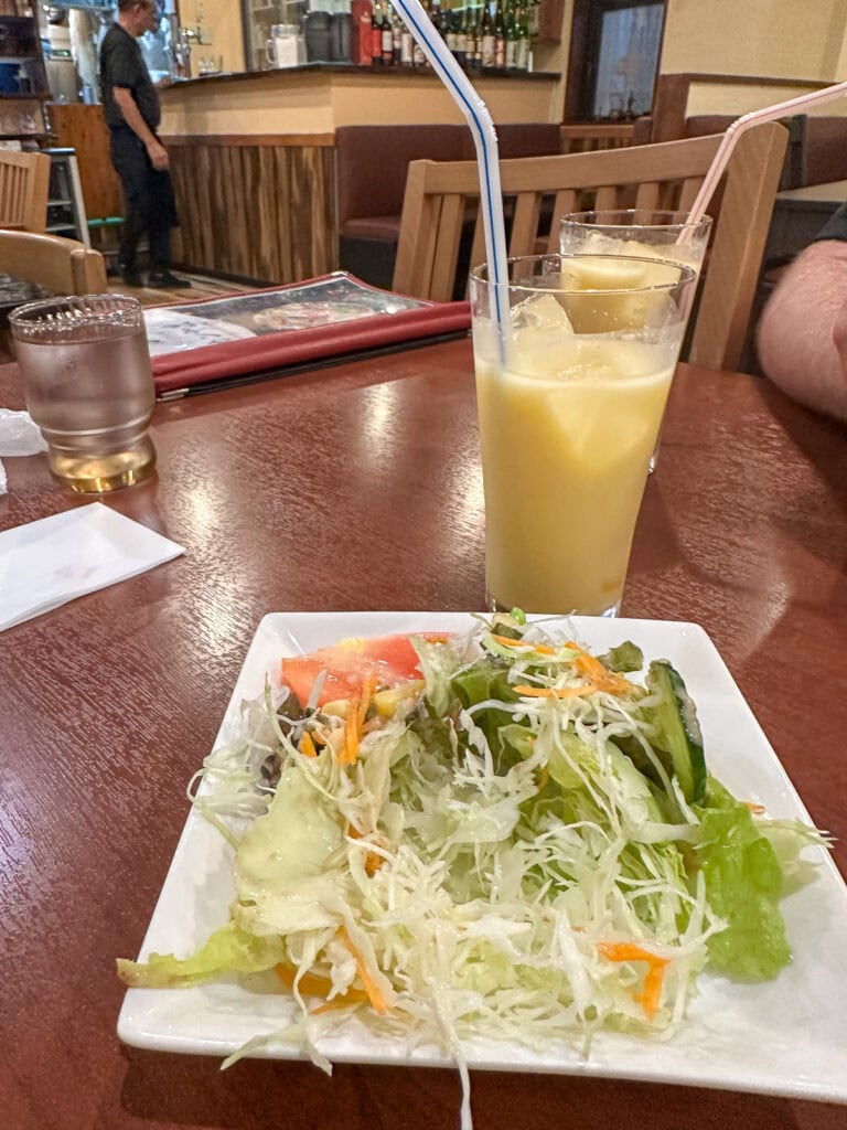 We ordered the dinner set which included a mango lassi!