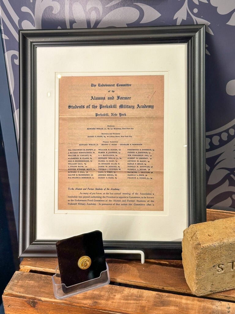 L. Frank Baum's military academy details with a "yellow brick"