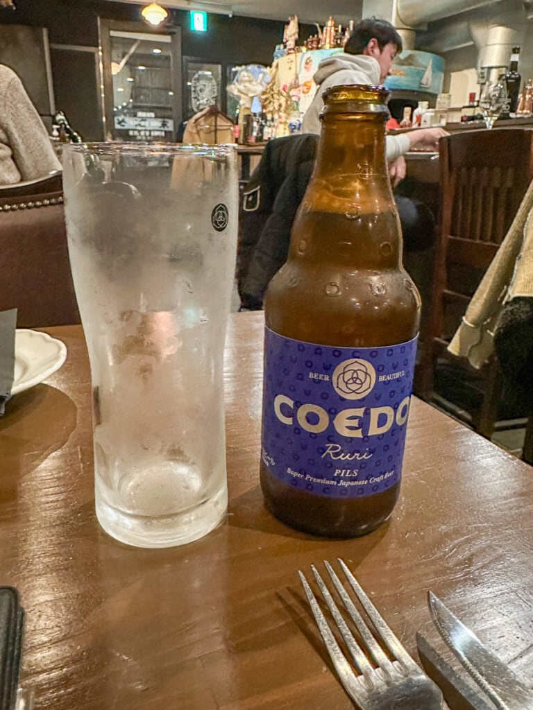 Beer at Pizzeria Kiraku