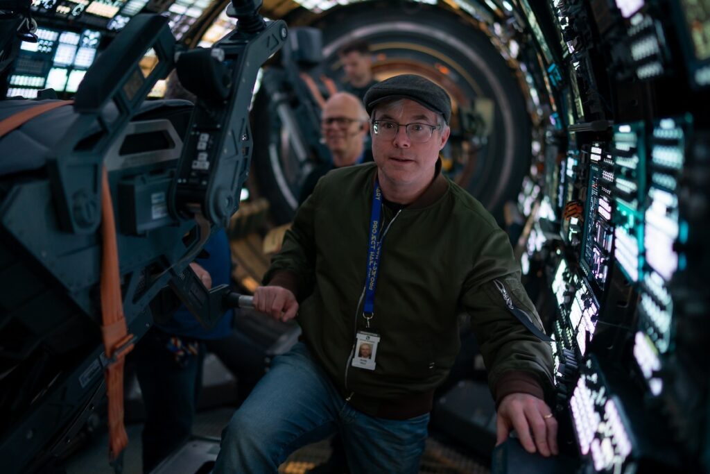 Project Hail Mary author Andy Weir on the set of PROJECT HAIL MARY, from Amazon MGM Studios.